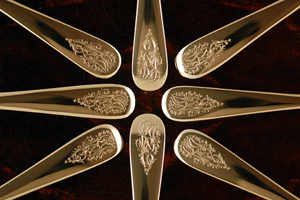 Hand Engraved Spoon Set Hand Engraved Spoon Set