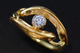 Hand Engraved Custom Diamond Ring Custom Diamond Ring